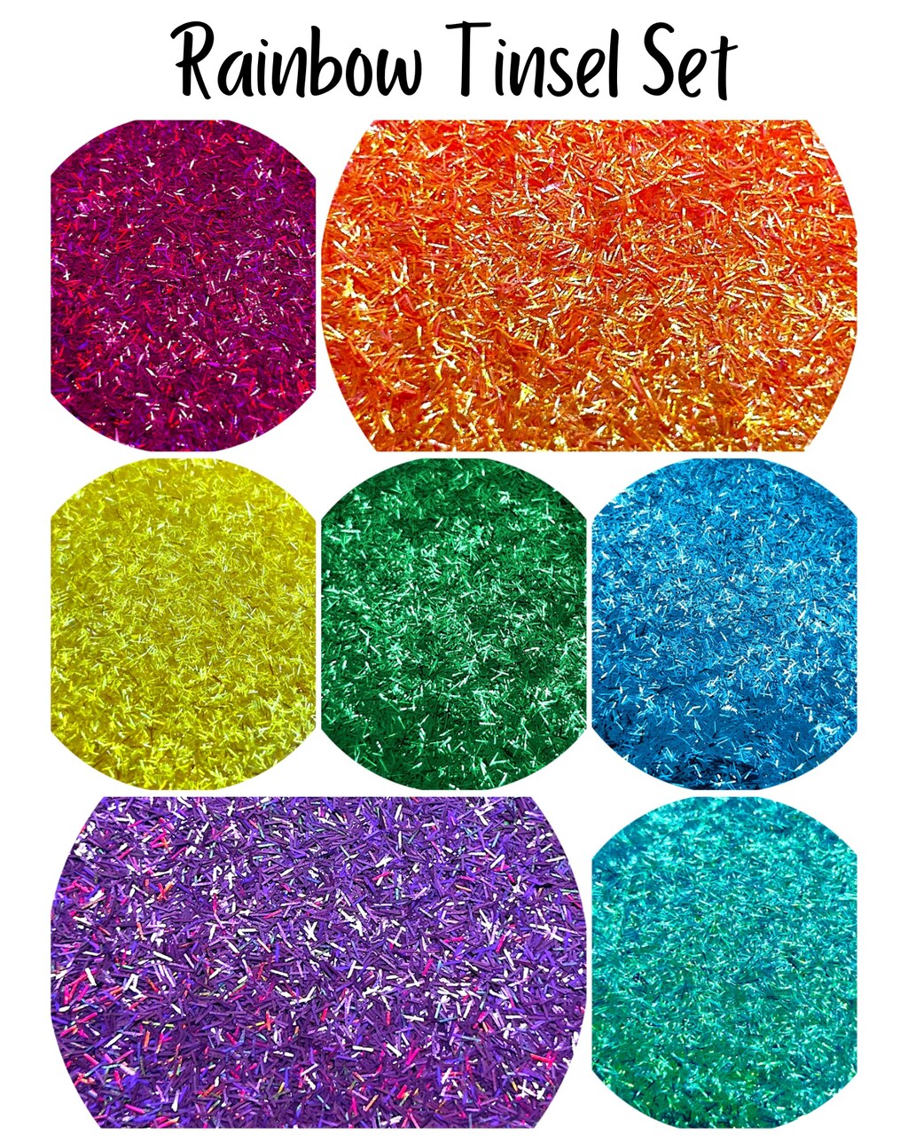 Polyester Glitter Set - Rainbow Tinsel Set by Glitter Heart Co.™